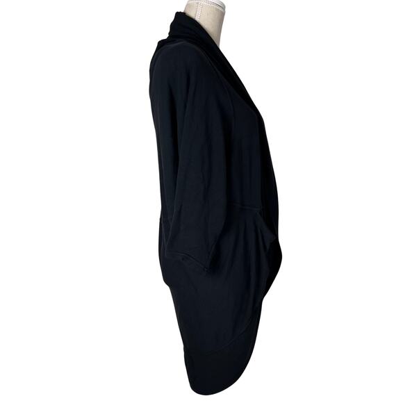 Athleta Cocoon Wrap Cardigan Black S/M Soft Modal Open Front Layer - Picture 3 of 7